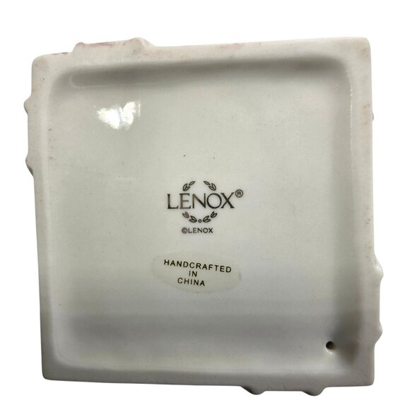 Lenox candle holder Holiday Ivory Porcelain Bow Holly present christmas gift - Picture 2 of 5